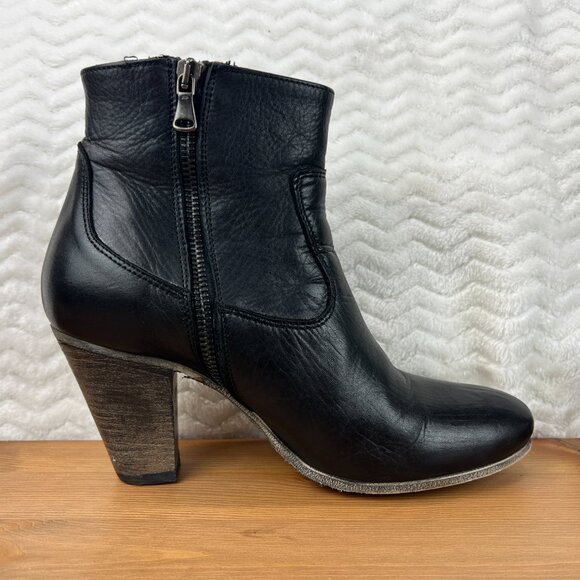 Ann Tuil Champs Elysees Womens Heel Ankle Boots Leather Side Zip Sz US 7.5 EU 38 - Picture 9 of 15